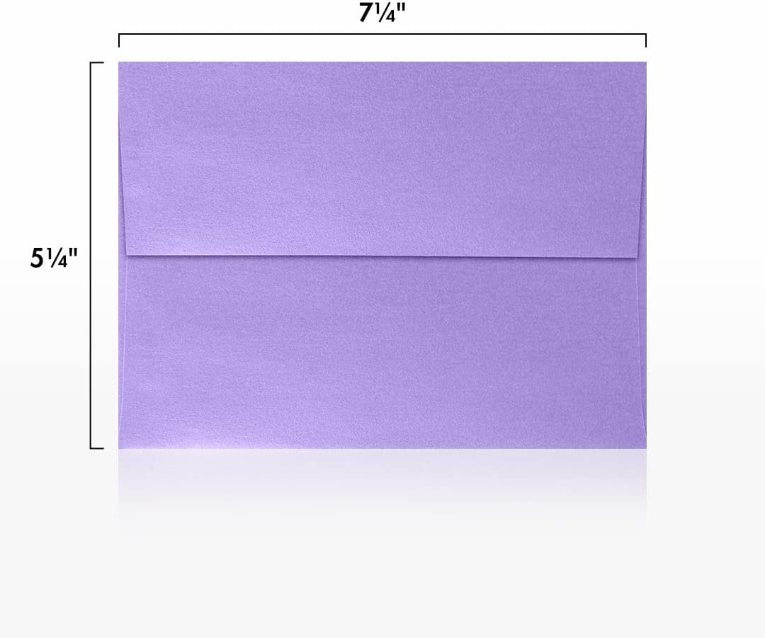 LUXPaper A7 Invitation Envelopes | Peel & Press | 5 1/4" x 7 1/4" | Amethyst Metallic | 80lb. Text | 1,000 Qty