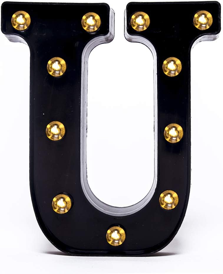 Foaky Black LED Marquee Number Lights Sign Light Up Marquee Number Lights Sign for Night Light Wedding Birthday Party Battery Powered Christmas Lamp Home Bar Decoration