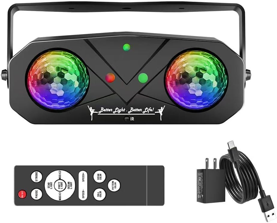 Party Lights DJ Disco Lights, Sound Activated Disco Ball Strobe Stage Light Star Ocean Projector with Remote Control for Home Decoration Parties Gift Club Bar Festival Christmas Birthday Wedding