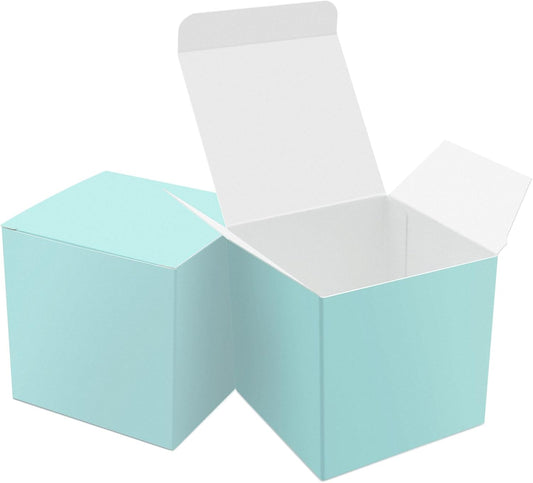 Oletx 25 Pcs Blue Paper Gift Boxes, Small Candy Boxes Bulk, 3x3x3 inch Gift Box with Lids, Goodie Treat Boxes for Party Favors, Birthday Gifts, Wedding Gifts