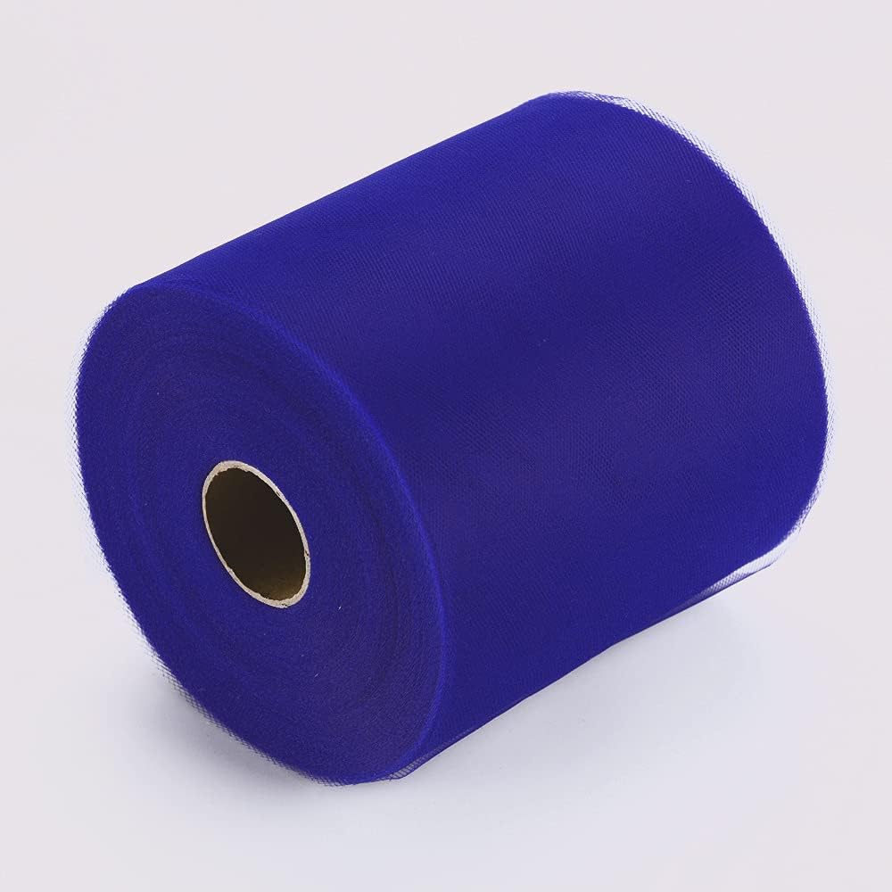 Tulle Rolls 6” by 100 Yards (300 feet) Tulle Roll Spool Fabric for DIY Tutu Skirts Wedding Baby Shower Crafts Decorations Party Supplies (Royal Blue)