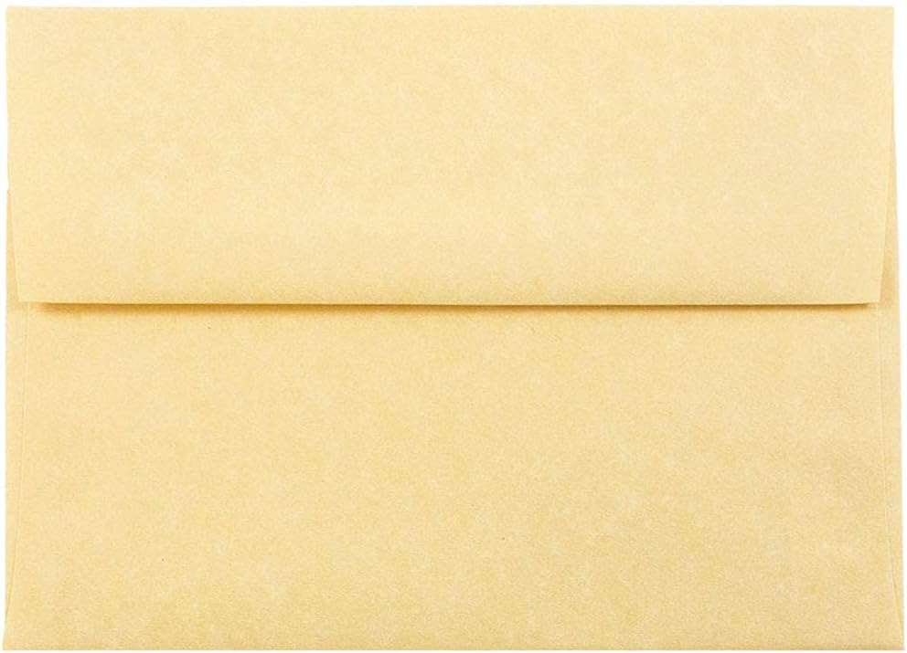 JAM PAPER A6 Parchment Invitation Envelopes - 4 3/4 x 6 1/2 - Antique Gold Recycled - 50/Pack