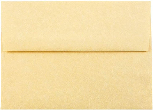 JAM PAPER A6 Parchment Invitation Envelopes - 4 3/4 x 6 1/2 - Antique Gold Recycled - 50/Pack