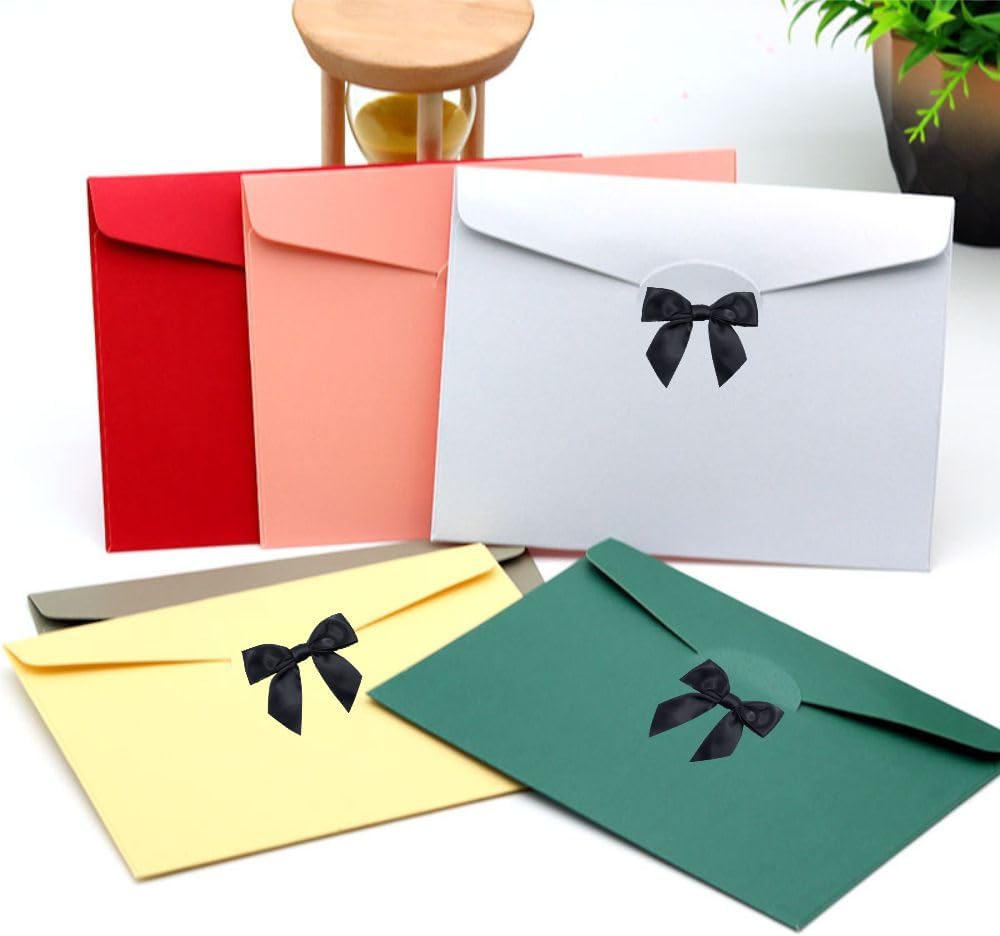 2.5" Hgzgch Black Satin Ribbon Bow for Gift Wrapping, Premade Bows for Crafts, Cake, Party Favors, Handmade Bows with Double-Sided Tape, Self Adhesive Gift Bows for Presents, Treats, Christmas - 50pcs