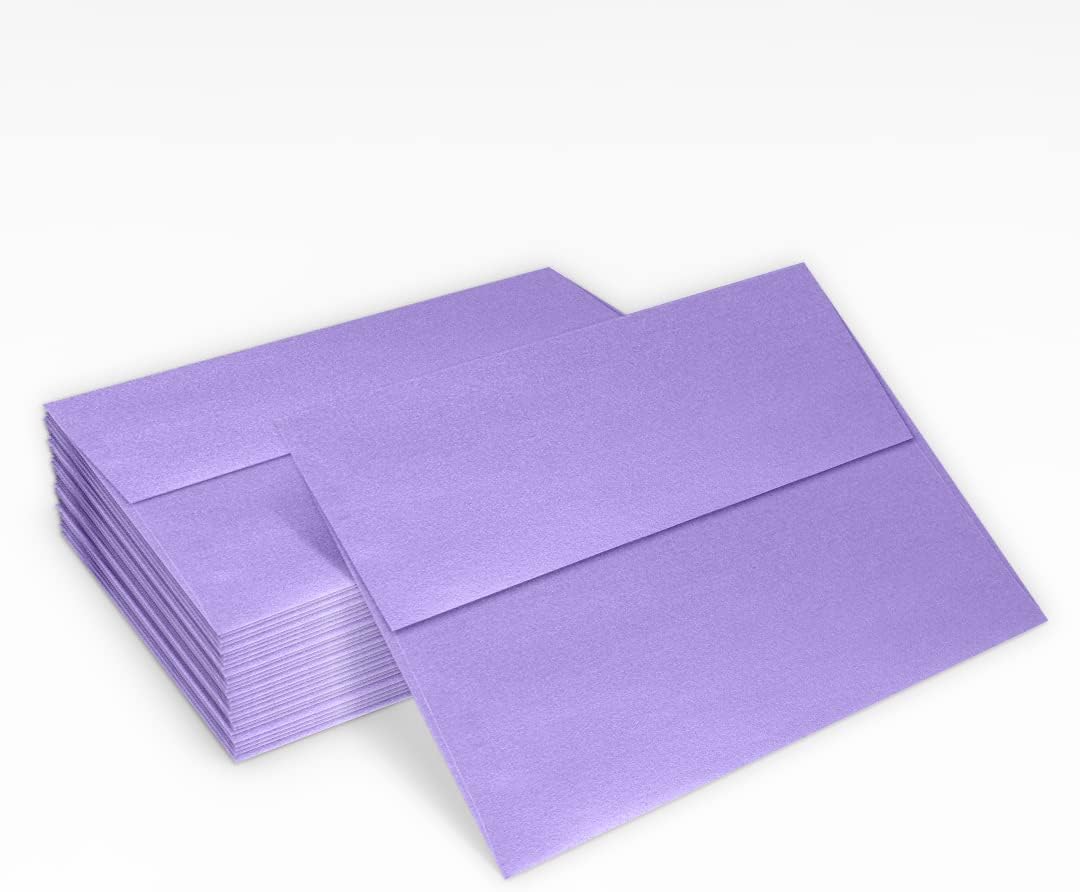 LUXPaper A7 Invitation Envelopes | Peel & Press | 5 1/4" x 7 1/4" | Amethyst Metallic | 80lb. Text | 250 Qty