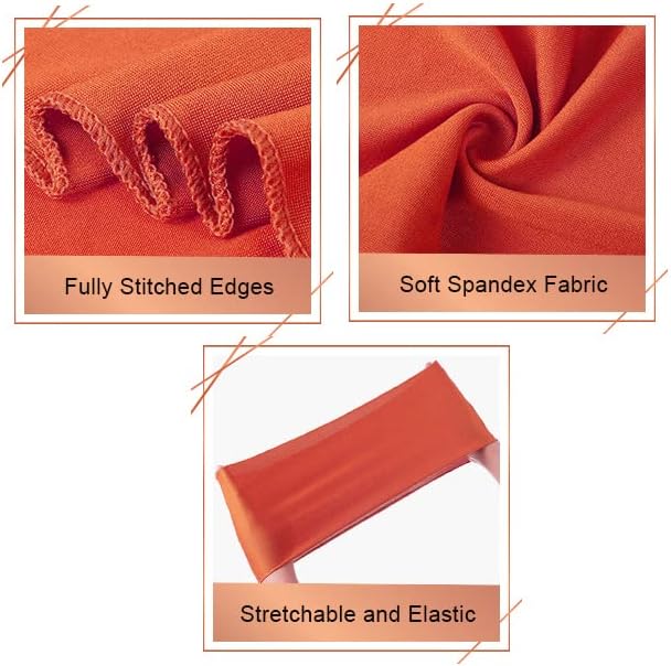 VDS Pack of 50 PCS | Peach | Spandex Chair Sashes Bows Without Buckle | Stretch Elastic Banquet Universal Folding Chair Band Tie with for Wedding Party Conference Celebration Event Decoration