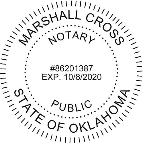 MaxMark Round Notary Pre-Inked Stamp for State of Oklahoma