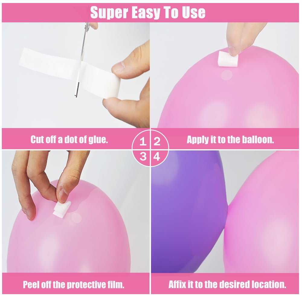 Balloon Arch Kit Balloon Garland Decorating Garland Strip, 3 Tape Strips and 3 Glue Point Dots for Party、Wedding、Birthday, Shower and DIY Decorations(Upgraded Version)