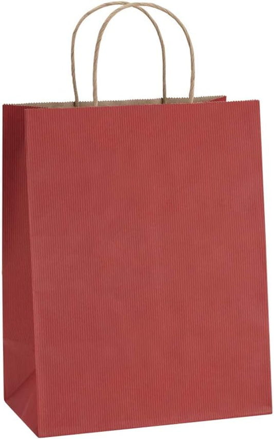 BagDream Gift Bags 8x4.25x10.5 50Pcs Red Kraft Paper Bags with Handles Bulk, for Shopping, Retail, Merchandise, Party Favor, Gifts, Business, Recycled Kraft Paper Sacks