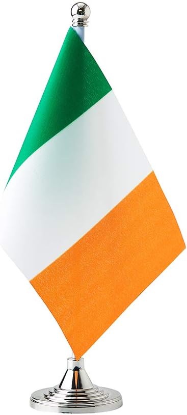 Ireland Flag Irish Flags, Small Mini Irish Desk Flag, Used for Table Office Classroom Home Patriotic Events Decorations