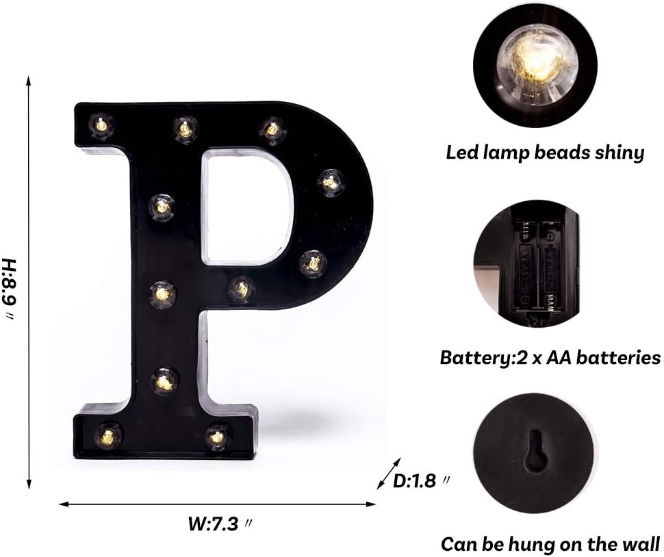 Foaky Black LED Marquee Number Lights Sign Light Up Marquee Number Lights Sign for Night Light Wedding Birthday Party Battery Powered Christmas Lamp Home Bar Decoration