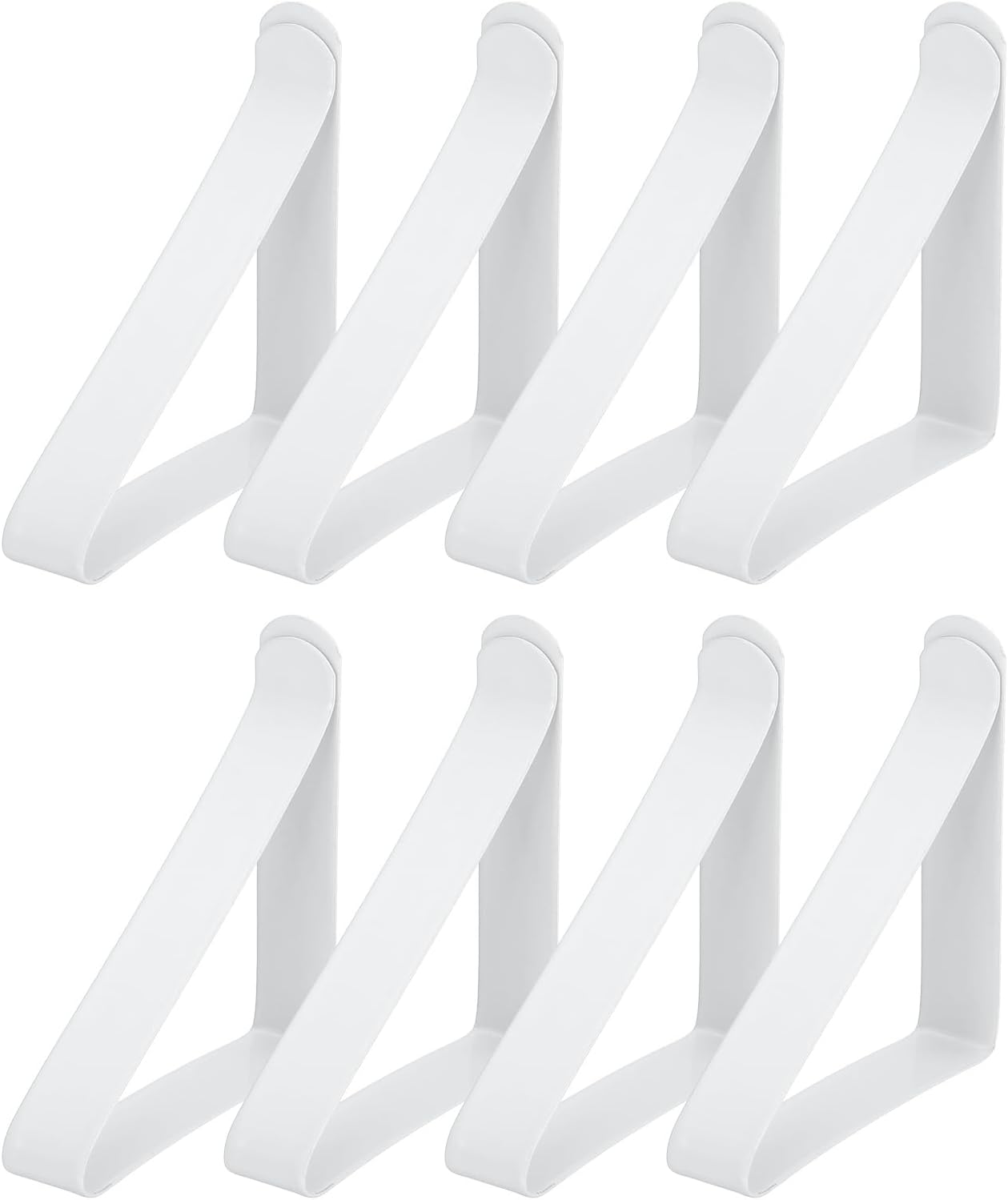 uxcell 8 Pack Tablecloth Clips, Stainless Steel Table Cloth Cover Clamps, 2.56" x 2.68" Windproof Holder Clips for Home Party Picnic Wedding Camping Dining Tables, White