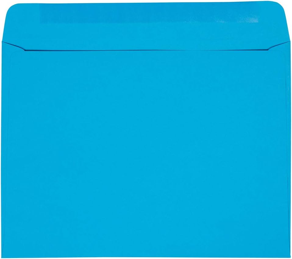 JAM PAPER 9 x 12 Booklet Colored Envelopes - Blue - Bulk 1000/Carton