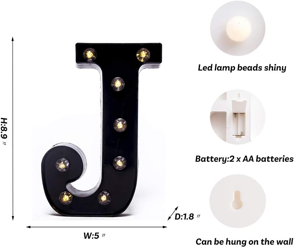 Foaky Black LED Marquee Number Lights Sign Light Up Marquee Number Lights Sign for Night Light Wedding Birthday Party Battery Powered Christmas Lamp Home Bar Decoration