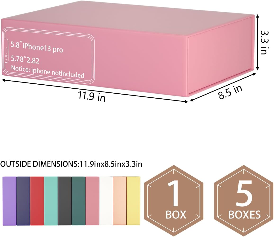 Gift Boxs 11.9" x 8.5" x 3.3" with Magnetic Closure Lid Gift Boxs for Presents,Bridesmaid Gifts Box,Cute Box,Birthday Gift box,Luxury for Gift Packaging, Magnetic Gift Box for Wrapping Gifts