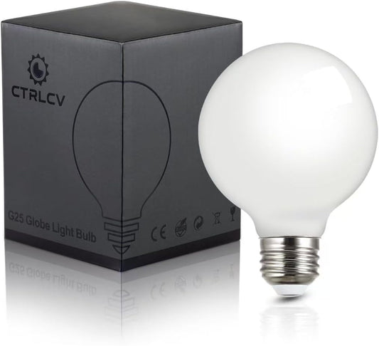 CtrlCV LED Globe Light Bulbs,60 Watt Equivalent Led Bulbs, 2700K Soft Light G80(G25) Light Bulb, 600 Lumens, E26 Standard Base, Non-Dimmable, 60w Warm White Led Bulbs for Bedroom Home Office,1 Pack