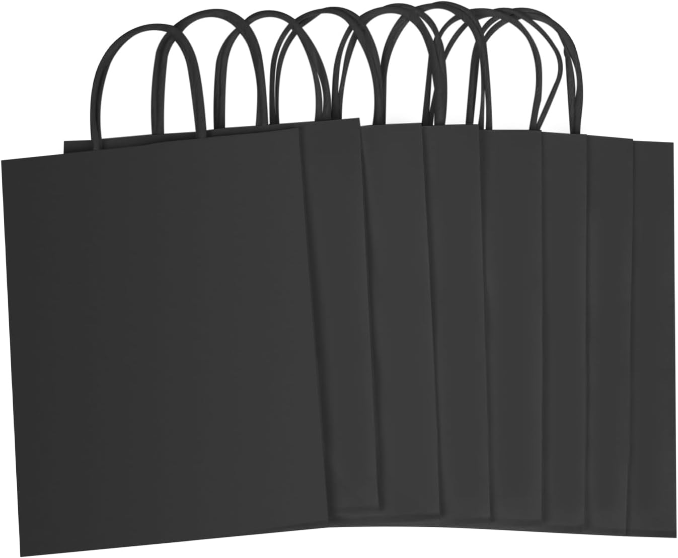 40 PCS Black Paper Bags With Handles 8.3x5.9x3.2 Inch Bulk Gift Bags For Birthdays,Weddings,Baby Showers,Party Favor,Goodie Bags,Retail bag(Small,Black)