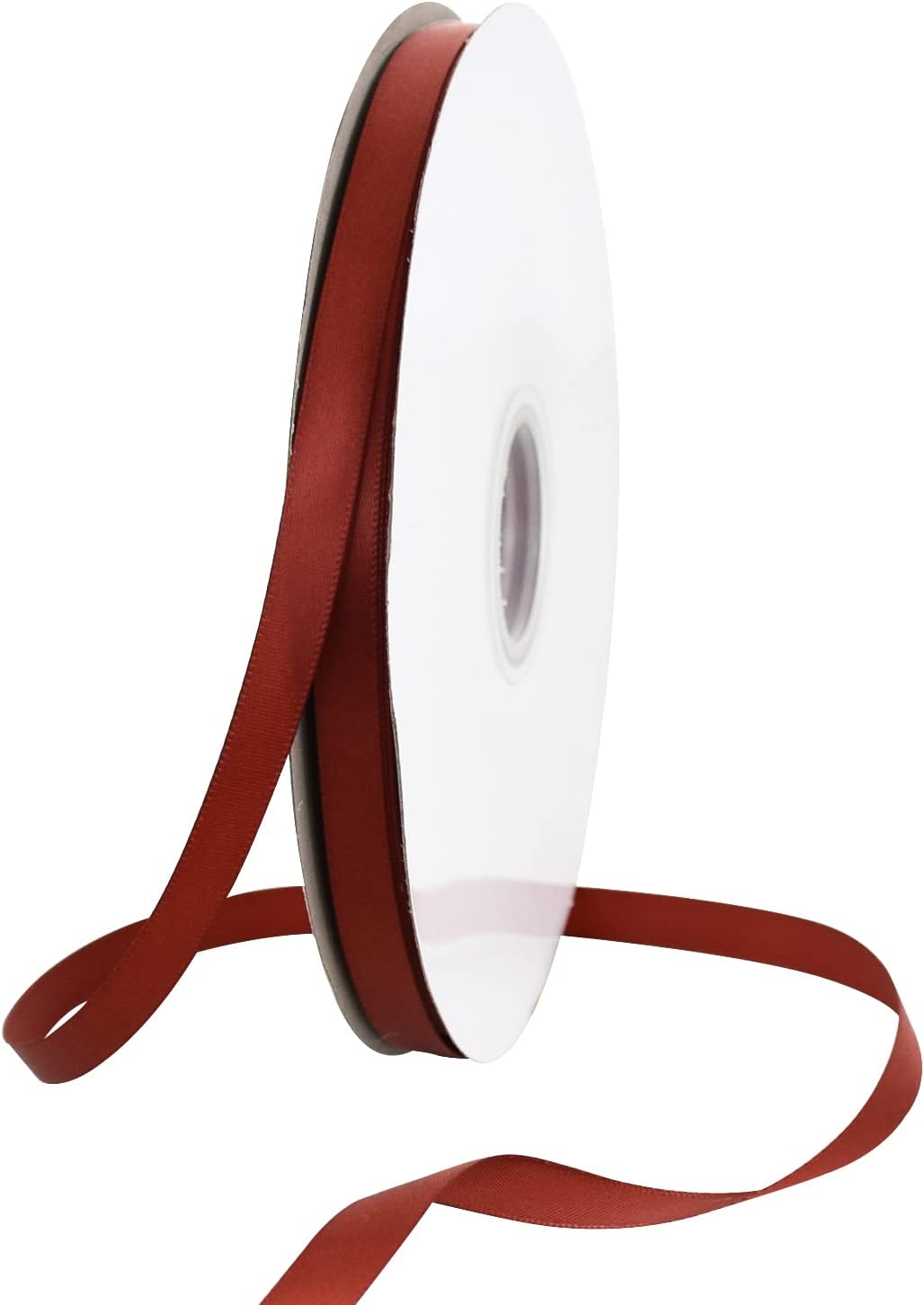 TONIFUL 3/8 Inch x 100yds Rust Satin Ribbon Thin Solid Fabric Ribbons Roll for Gift Wrapping Invitation Floral Hair Balloons Craft Sewing Party Wedding Popsicles Decoration Valentine's Day Bouquet