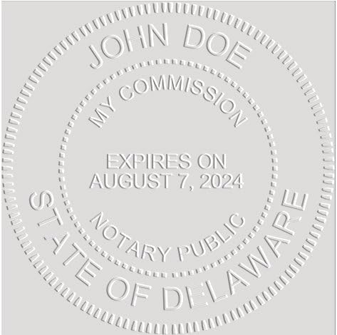 MaxMark Notary Seal Round Embosser for Delaware State - Includes Gold Burst Seal Labels (50 Count)