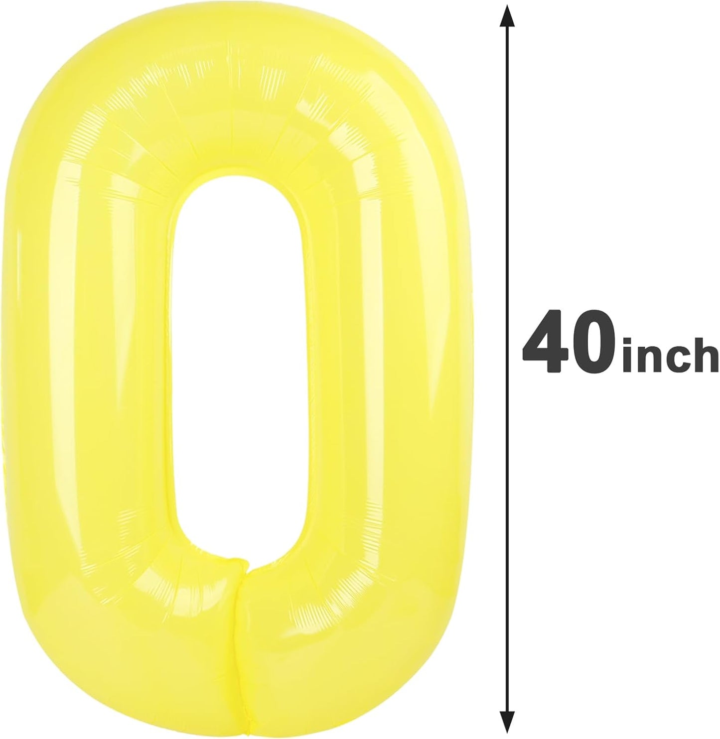Macaron Yellow Number Balloon 0