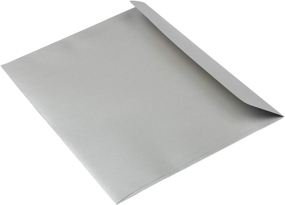 JAM PAPER 9 x 12 Open End Catalog Metallic Envelopes - Silver Stardream - 25/Pack