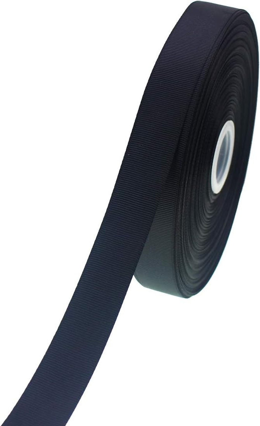 Jesep One Roll 100 Yards 1" Soild Grosgrain Ribbon Boutique Gift Wrapping Package Ribbon, DIY Crafts Bow Hair Headband Accessories Assorted Ribbon#30 (1" 25mm, Black)