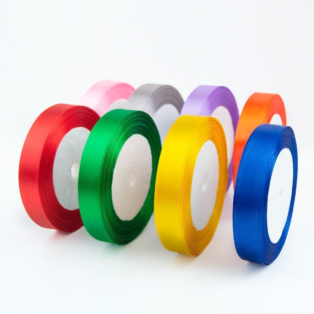 KMER LIFE 1-1/2 Inches x 25 Yards Solid White Satin Ribbon, Perfect for Crafts, Wedding Decor, DIY Hair Accessories, Sewing, Gift Package Wrapping and More