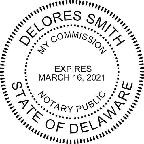 MaxMark Round Notary Pre-Inked Stamp for State of Delaware