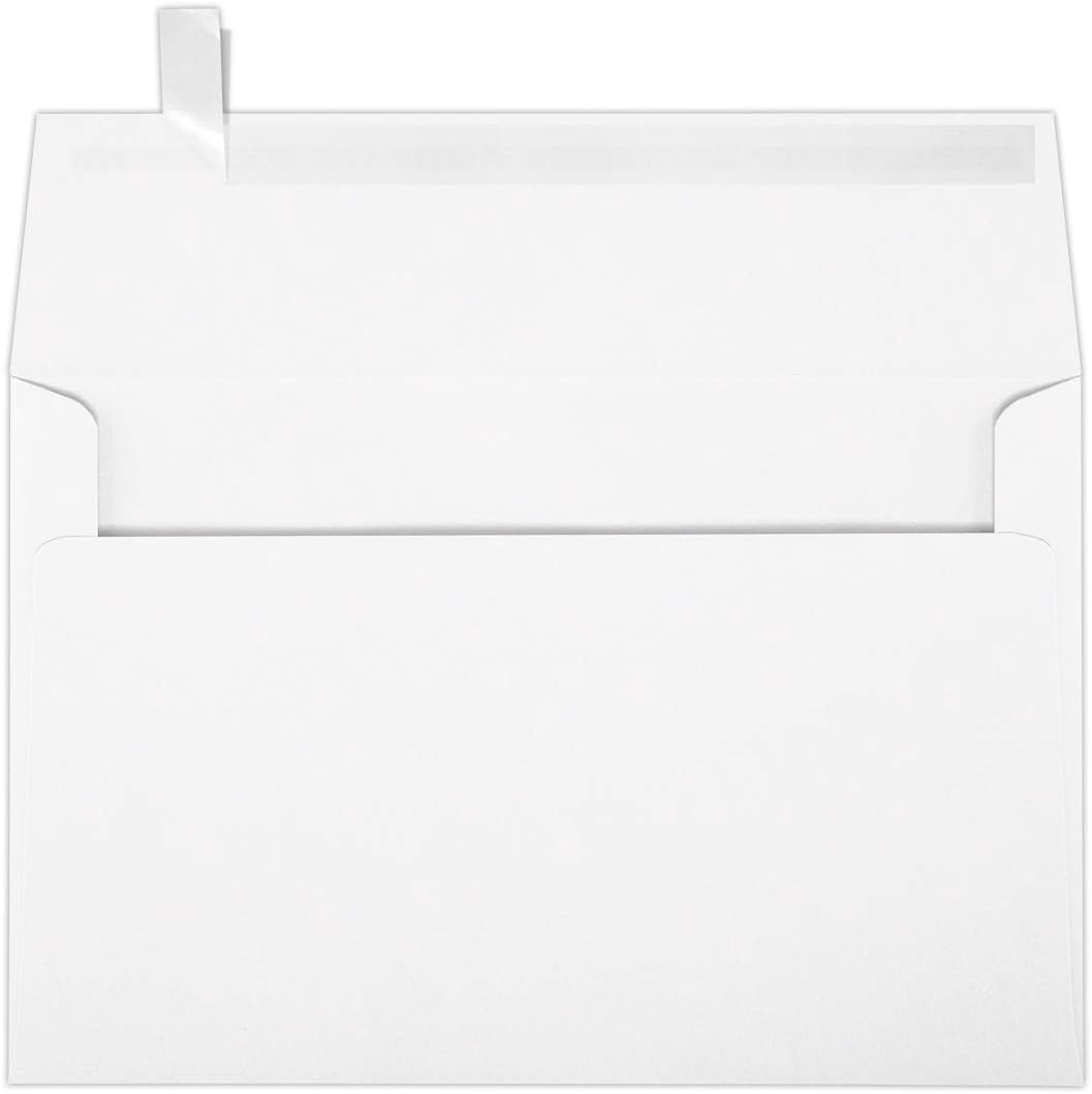 LUXPaper A9 Invitation Envelopes | Peel & Press | 5 3/4" x 8 3/4" | White | 80lb. Text | 50 Qty