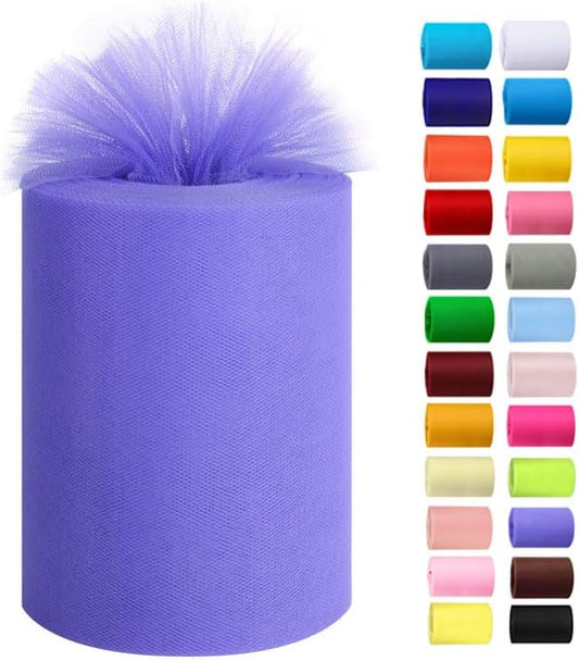 Tulle Rolls 6” by 100 Yards (300 feet) Tulle Roll Spool Fabric for DIY Tutu Skirts Wedding Baby Shower Crafts Decorations Party Supplies (Lavendar)