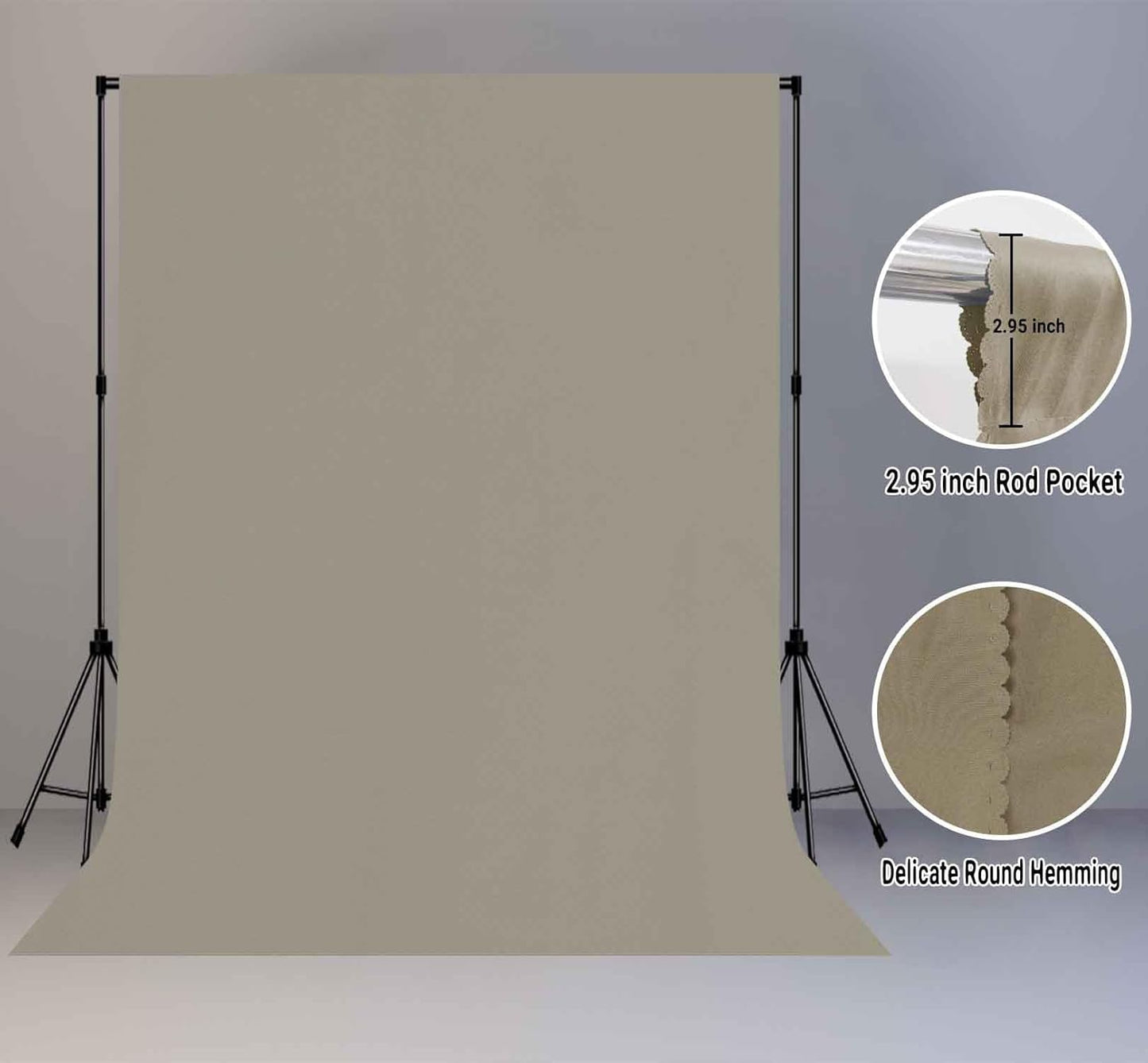 10x20FT Large Gray Screen Backdrop Photo Background, Pure Grey Color, Professional Photography Video Studio, Events, Streaming, Games, Live Streaming