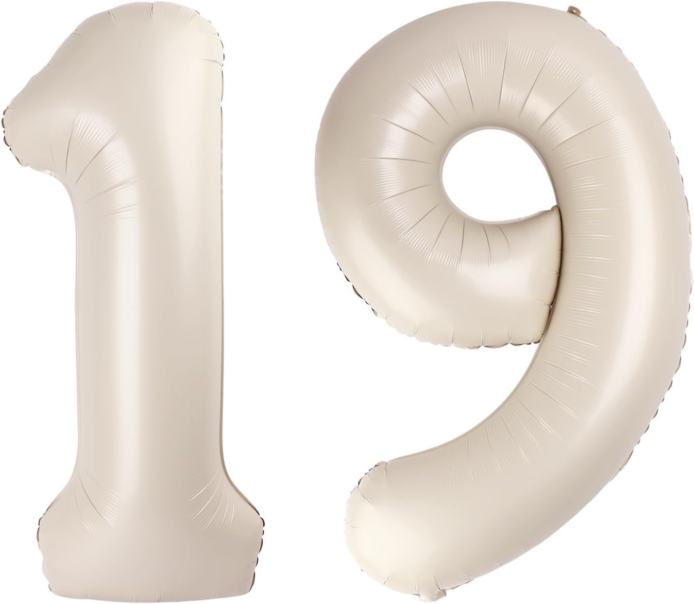 40 Inch Big Cream White 19 91 Balloon Number, Jumbo Giant Happy 19th 91 Birthday Party Decorations, Large 19 Mylar Foil Anniversary Birthday Party Engagement Decorations