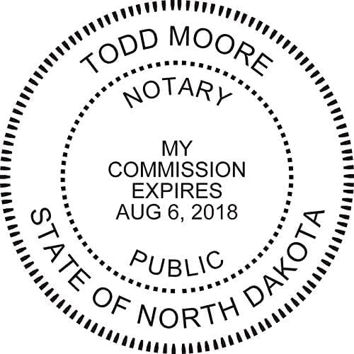 MaxMark Round Notary Pre-Inked Stamp for State of North Dakota