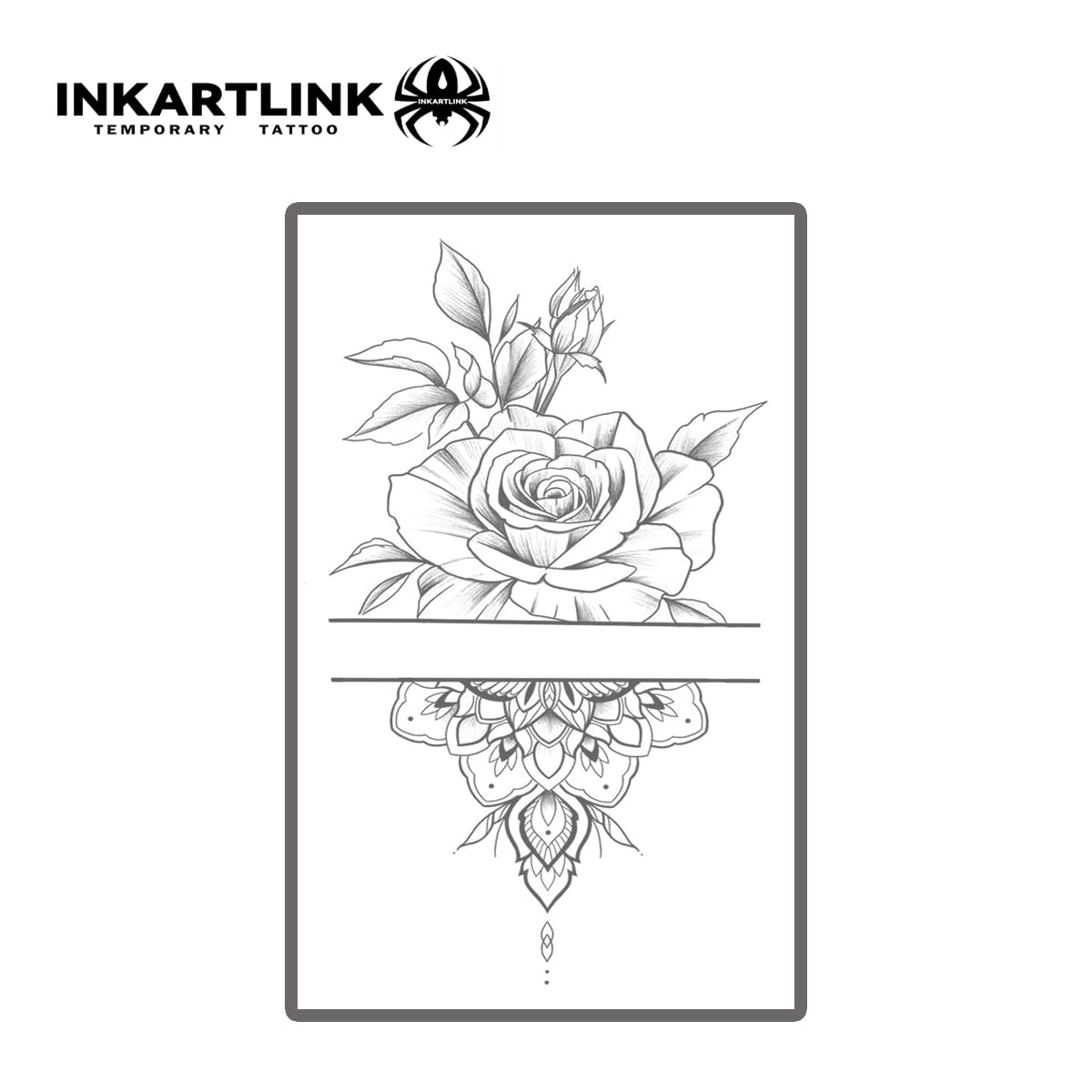 INKARTLINK Tattoo Tech, 2 Sheets Extra Large Semi Permanent Tattoo, Adult Art Design Temporary Tattoos, Lasts 1-2 Weeks, Waterproof, Realistic Look, No Adhesive, No Reflection (Flower)300