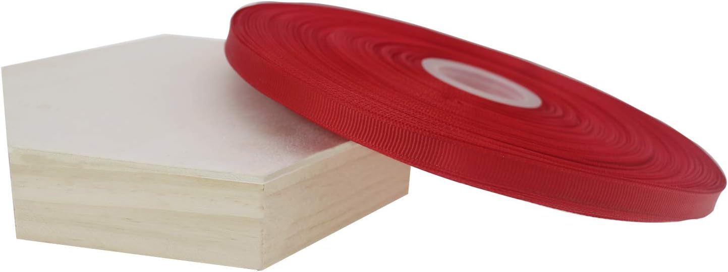 Jesep One Roll 100 Yards 3/8" Soild Grosgrain Ribbon Boutique Gift Wrapping Package Ribbon, DIY Crafts Bow Hair Headband Accessories Assorted Ribbon#235 (3/8" 10mm, Red)