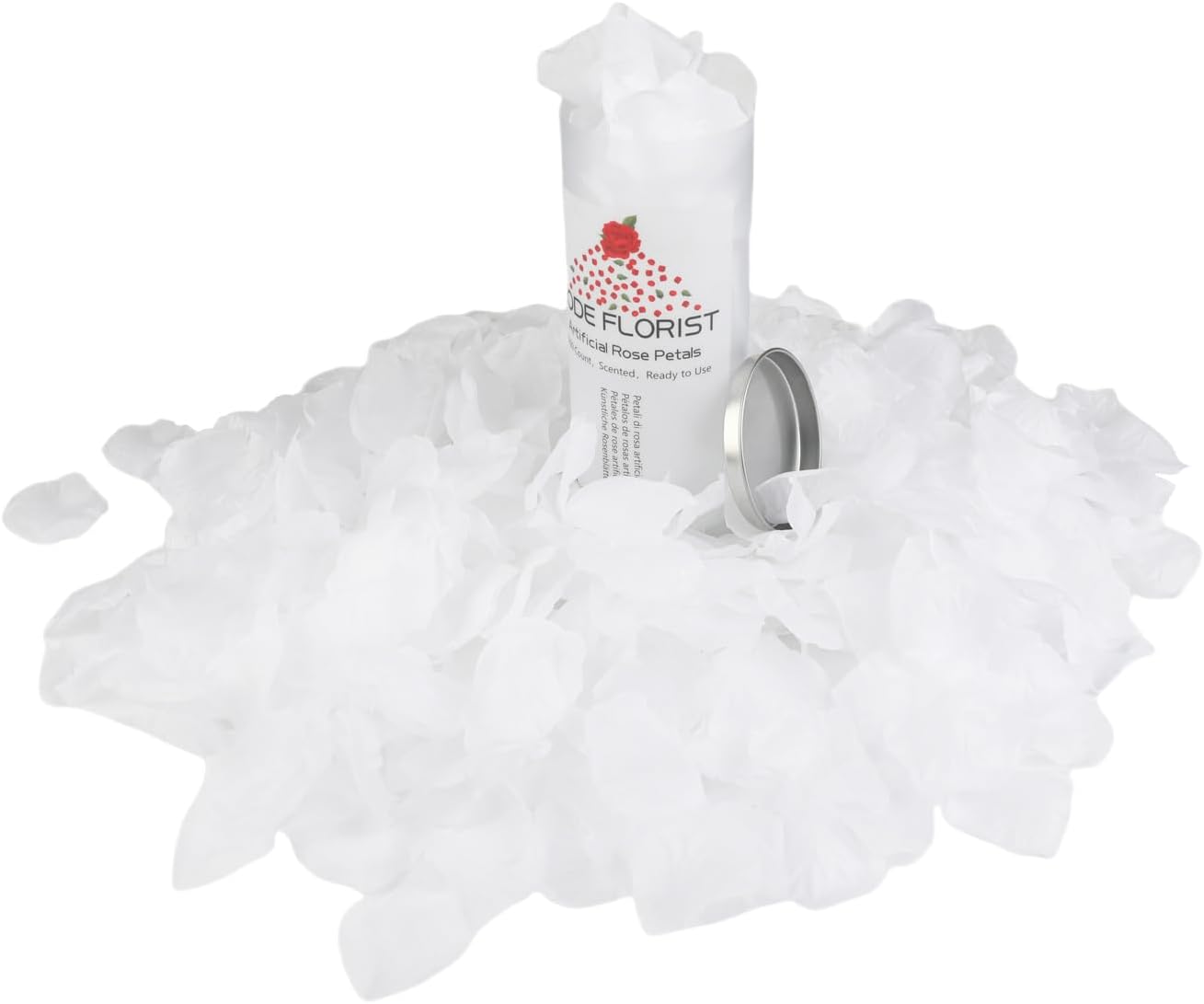 CODE FLORIST 1100 PCS White Silk Rose Petals for Valentine's Day,Romantic Night,Wedding,Proposal Anniversary Flower Decorations(Separated,Scented)