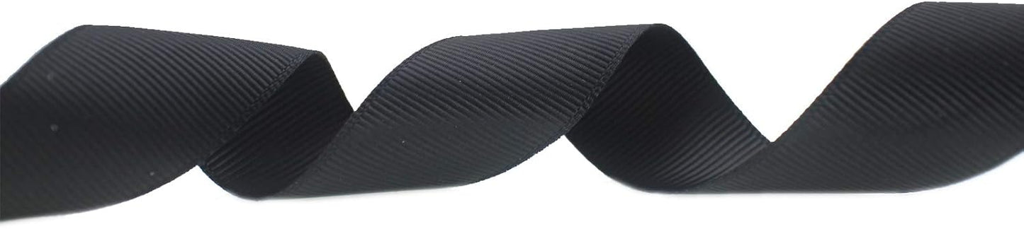 Jesep One Roll 100 Yards 1" Soild Grosgrain Ribbon Boutique Gift Wrapping Package Ribbon, DIY Crafts Bow Hair Headband Accessories Assorted Ribbon#30 (1" 25mm, Black)