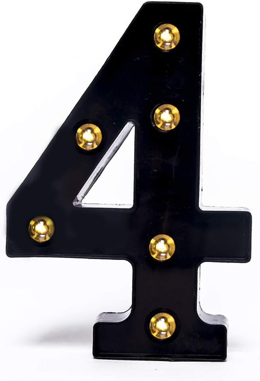 Foaky Black LED Marquee Number Lights Sign Light Up Marquee Number Lights Sign for Night Light Wedding Birthday Party Battery Powered Christmas Lamp Home Bar Decoration