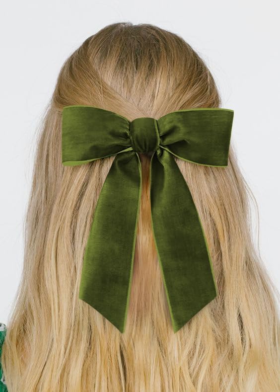 Olive Green Velvet Ribbon 1.5'' 25 Yards for Christmas Tree, Gift Wrapping, Flower Bouquet, Wreath Decorations, Bow Making