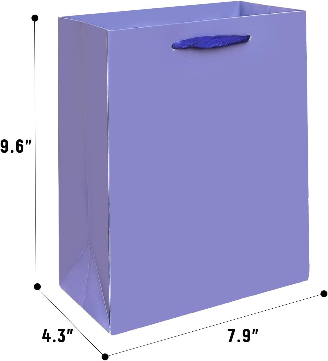 Gcardist Violet Gift Bags with Tissue Paper for Wedding, Birthday, Party Supplies-7.9"x4.3"x9.6" Medium Size Cardboard Gift Bags（5pcs Bags +10pcs Tissue Paper ）