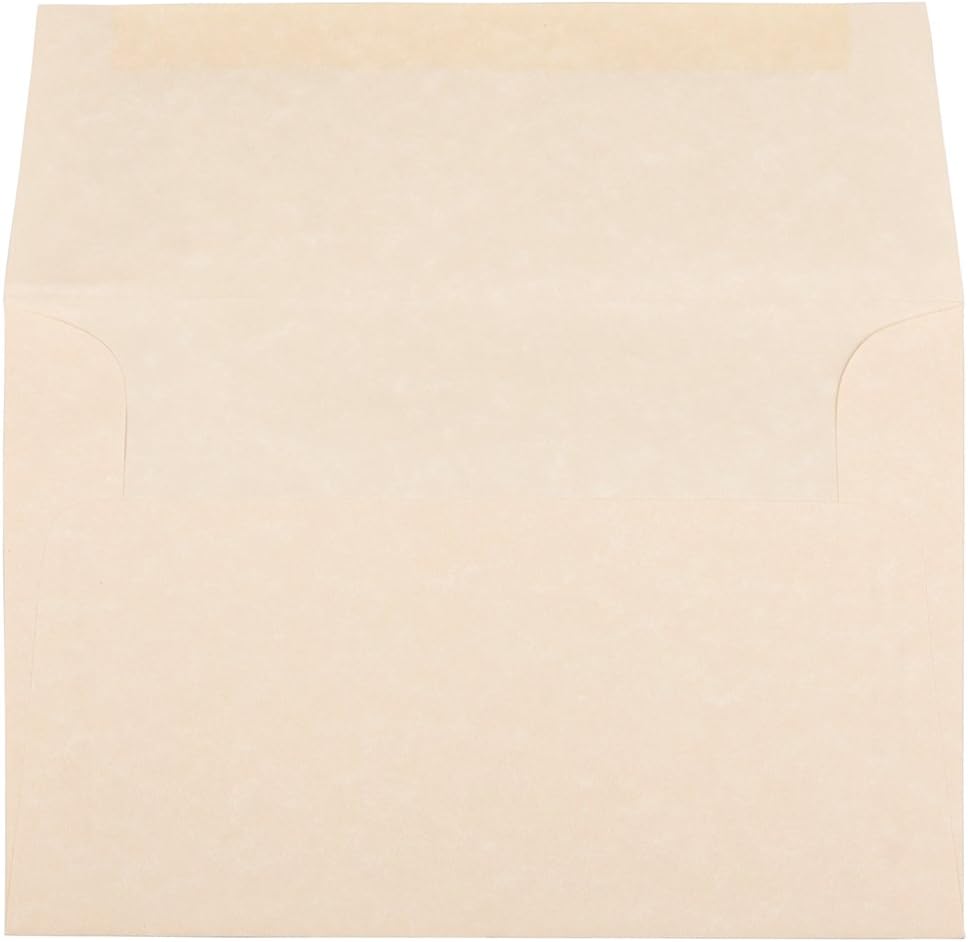 JAM PAPER A8 Parchment Invitation Envelopes - 5 1/2 x 8 1/8 - Natural Recycled - 50/Pack
