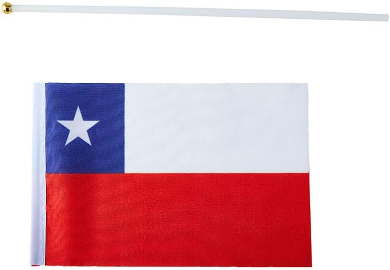 Chile Flag Chilean Flag, Small Mini Handheld Chile Flags on Stick, Ideal for Party Parades Sports Events Patriotic Festival Decorations