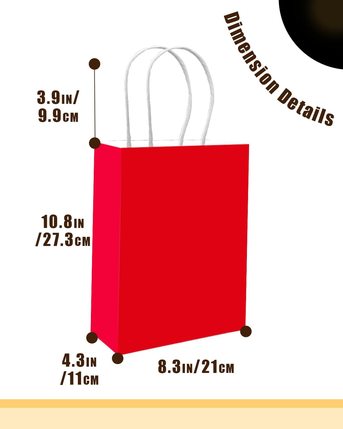 qiqee 50-Packs Red Paper Gift Bags with Handles Bulk 11"x8.3"x4.3" Medium Size Paper Bags Multiple Uses