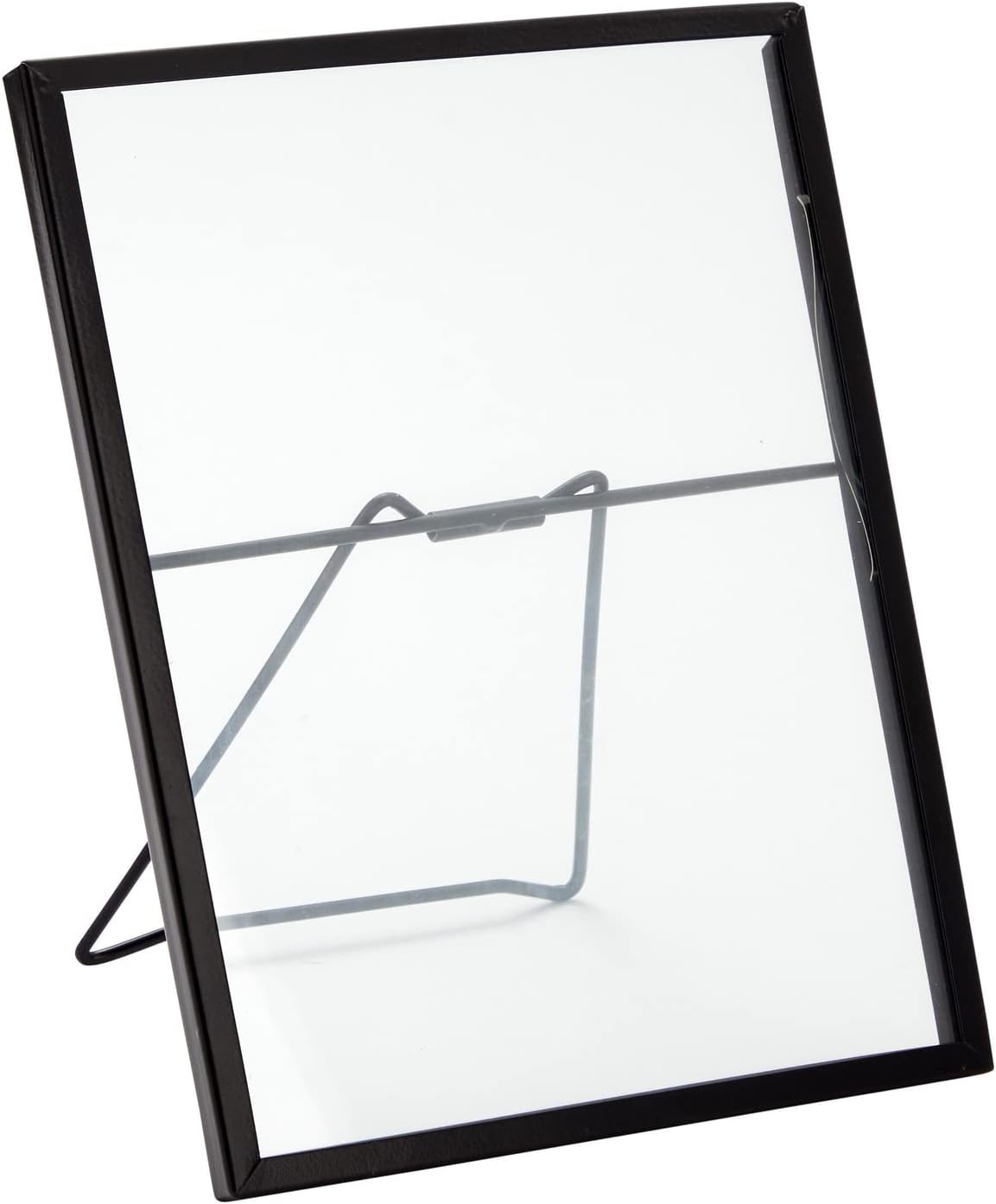 Juvale Wedding Floating Glass Picture Frames - 8-Pack, Black, 6.9" x 8.9", for 5" x 7" Photos - Hanging Picture Frames & Table Number Display - Double-Sided Glass & Easel Back