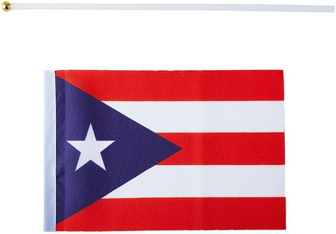 Puerto Rico Flag Puerto Rican Flag, Small Mini Handheld Puerto Rico Flags on Stick, Ideal for Party Parades Sports Events Patriotic Festival Decorations