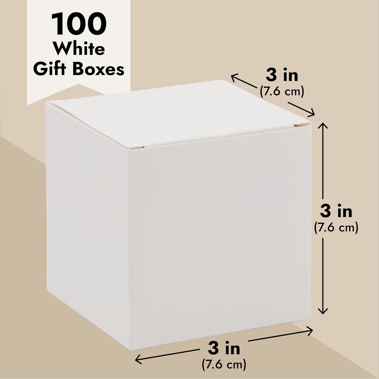 Juvale Bridesmaid Proposal Box - 3 x 3 x 3 In, 100-Count White Mini Gift Boxes with Lids & Cookie Case for Candy & Candle Packaging - Durable Paper & Easy Assembly