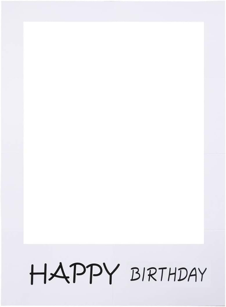 LUOEM Happy Birthday Party Frame Photo Prop Birthday DIY Paper Picture Frame Cutouts Photo Booth Props for Party Supplies