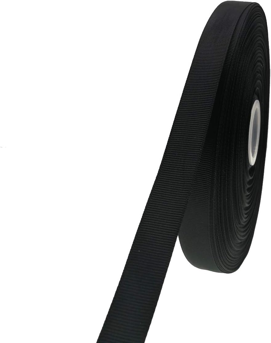 Jesep One Roll 100 Yards 3/4" Soild Grosgrain Ribbon Boutique Gift Wrapping Package Ribbon, DIY Crafts Bow Hair Headband Accessories Assorted Ribbon#30 (3/4" 20mm, Black)
