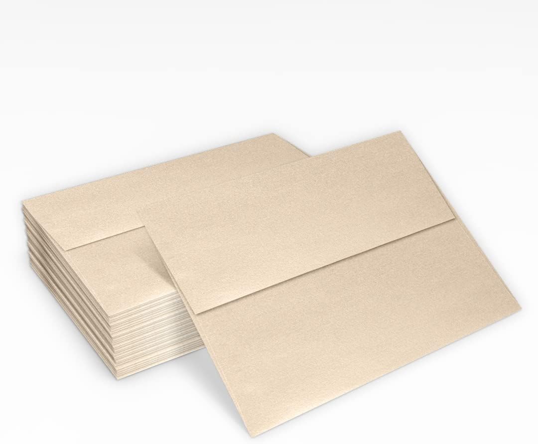 LUXPaper A7 Invitation Envelopes | Peel & Press | 5 1/4" x 7 1/4" | Taupe Metallic | 80lb. Text | 1,000 Qty