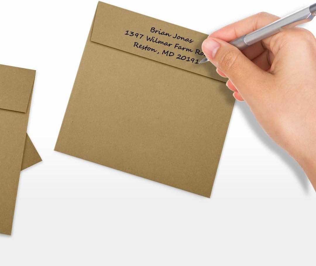 LUXPaper Square Invitation Envelopes | Peel & Press | 5" x 5" | Grocery Bag Brown | 70lb. Text | 50 Qty